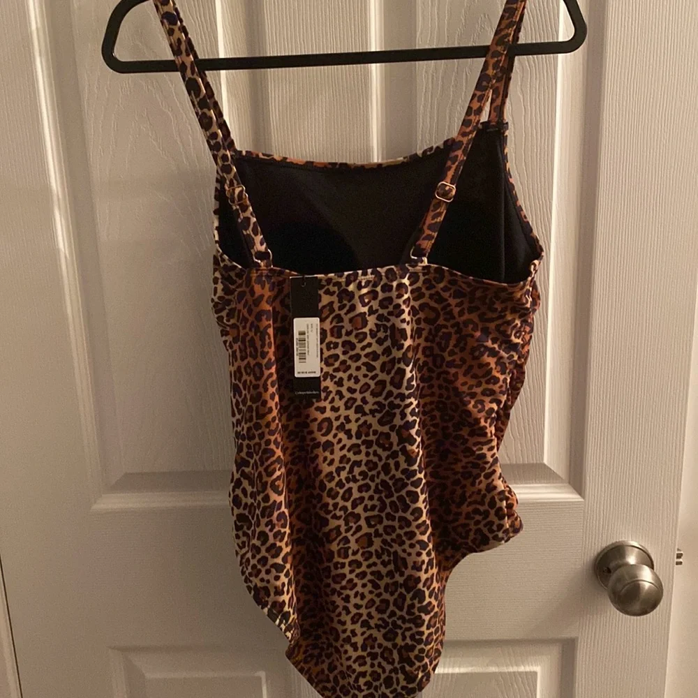 Catherine Malandrino Very Leopard swimsuit With Side Ruching size XL - Picture 2 of 3